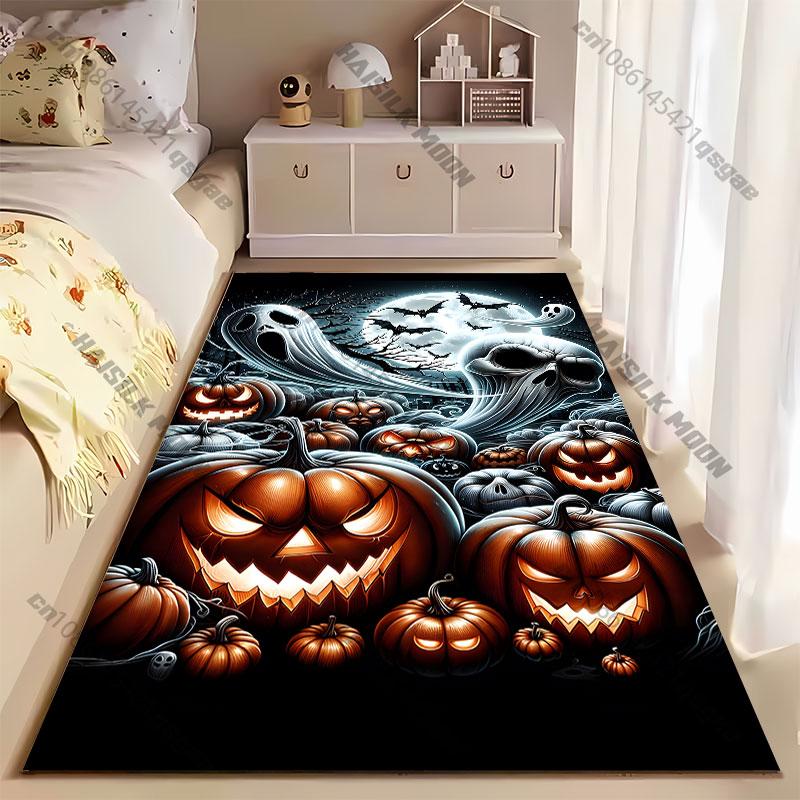 Halloween spooky pumpkins ghosts carpet Yoga living room room decor children's crawling mat doormat area rug games mat