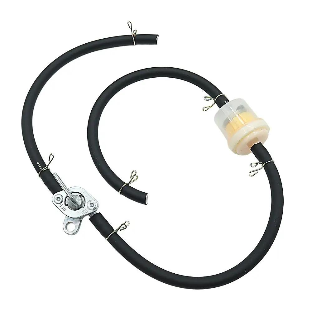 Motorcycle Petrol Fuel Tap Valves On/Off Switch + Oil Inline Kart Bike tube+Oil Petcock Pit Dirt Filter Go Scooter ATV N4B5