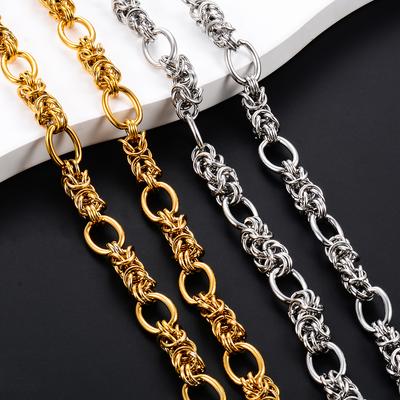 10mm Hiphop Tie a Knot Link Chain Stainless Steel Necklace Bracelet High Quality Big Chain Necklace Punk Hiphop Jewelry