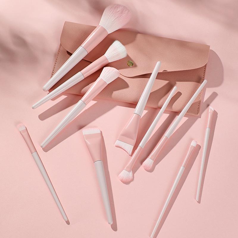 Soft Bristle Makeup Brush Set: Powder, Eyeshadow, and Blush Brushes