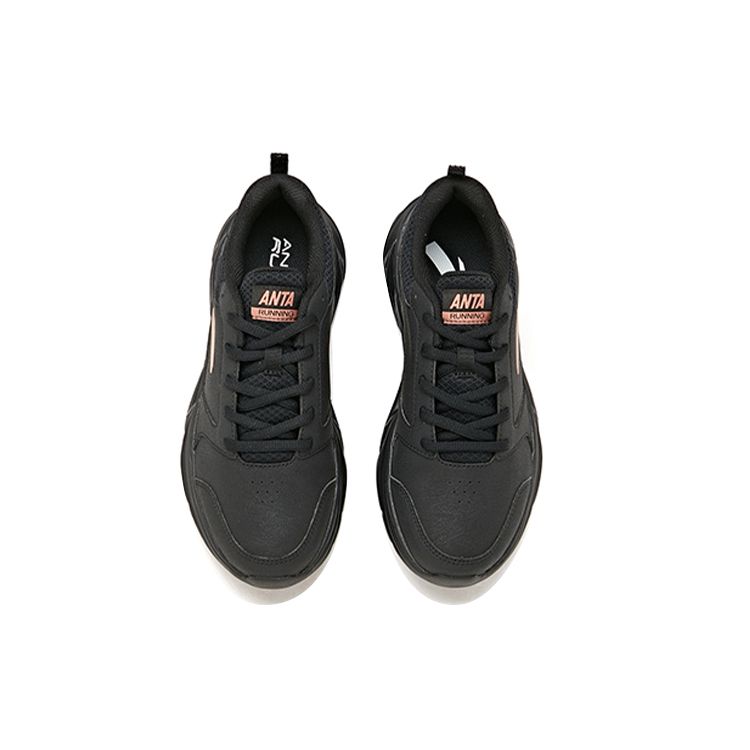 Anta Versatile Shock-Absorbing Non-Slip Wear-Resistant Breathable Low-Top Running Shoes Women Sneakers Black Rose-Gold 92815522-8