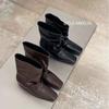 Autumn and winter fashionable slack pleated stacking boots simple square head inner height increase sleeve medium tube short boots