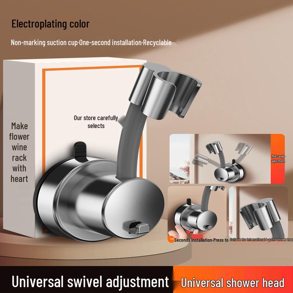 Adjustable Punch-Free Shower Head Holder - Wall Mount Bathroom Rain Shower Hanger