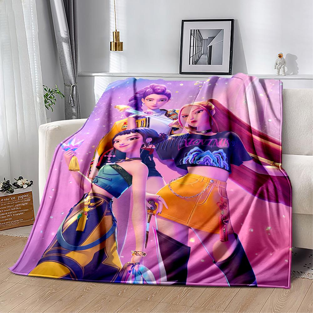 Galactic Fashion Heroes Blanket Durable Comfort Suitable for Office Seaside Bedding All-Season Use Digital Print