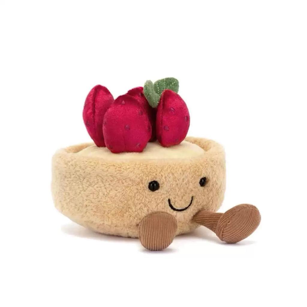 Jelly Super Carino Torta di Fragole Peluche Giocattoli Farciti Frutta Gelato Snack Peluche Torta di Compleanno Candela Decorazione per Feste Regalo per Bambini Bebè