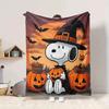 1Pc Halloween Snoopy Pumpkin Night Blanket Soft And Comfortable Casual Warm Camping Travel Christmas Halloween Gift M917102