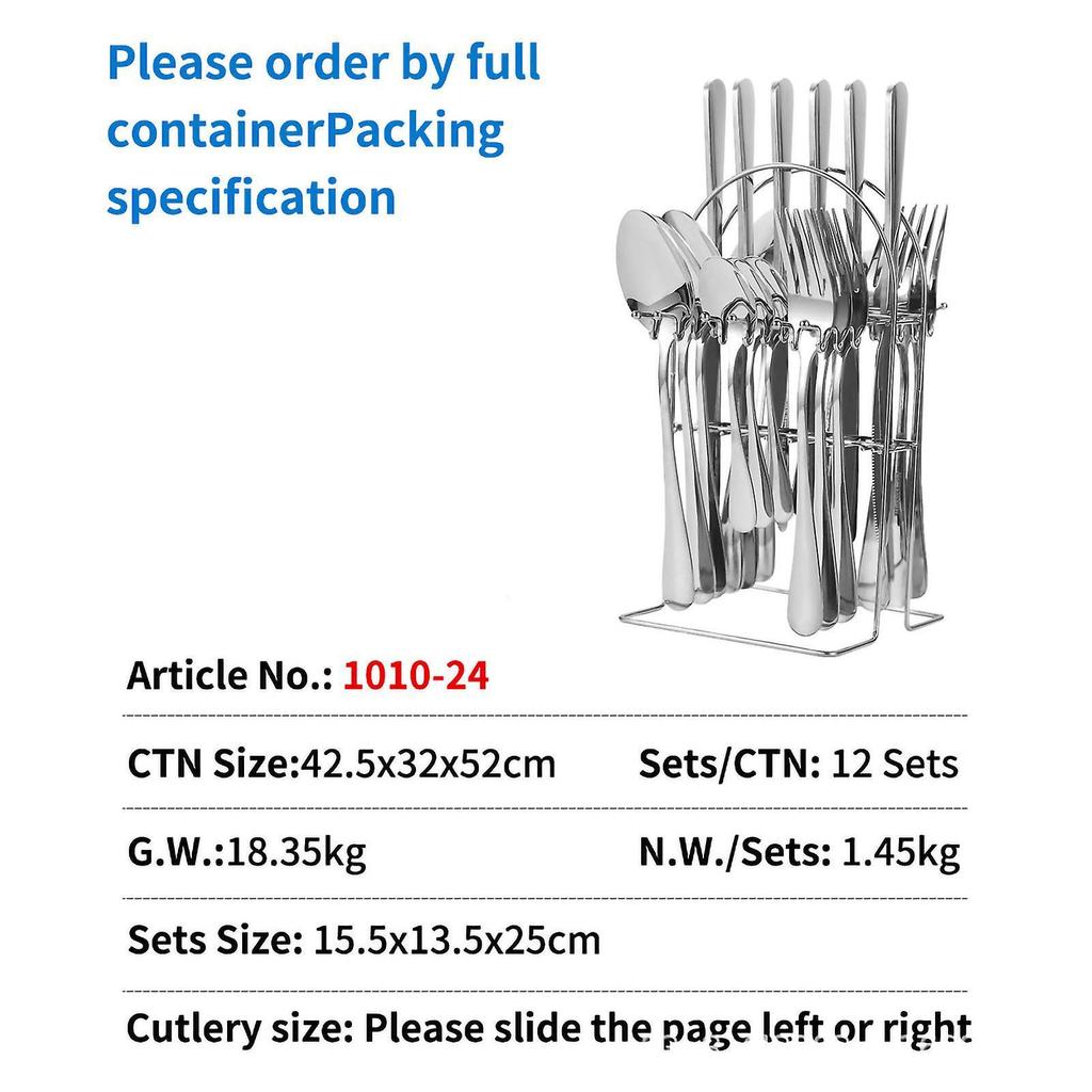 24pcs Hanging Flatware Set Eco Friendly Hanging Stainless Steel Flatware Set with Gift Box for Give Gifts 1010 Silver 24 Piece Hanging Flatware Set