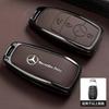 Car Zinc Alloy Leather Key Case Cover Holder Chain For Mercedes Benz A C E S G Class GLC CLE CLA GLB GLS W177 W205 W213 W222 AMG EZ5