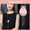 Trendy Korean Style Necklace Featuring Cat Eye Stone And Floral Design For Women