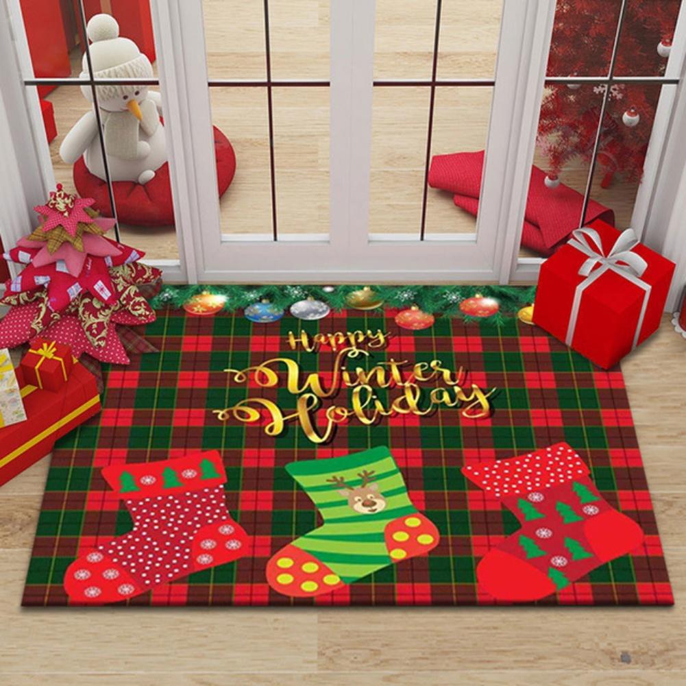 Polyester Fiber Christmas Carpet Mat with Anti Slip Bottom To Prevent Slipping Suitable for Multiple Indoor Spaces