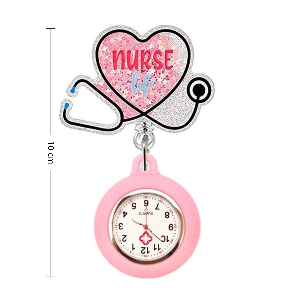New PVC Retractable Watch Brooch Cute Appearance Lovely Cartoon Nurse Watch Colourful Doctor Pocket Watch Nurse Gifts