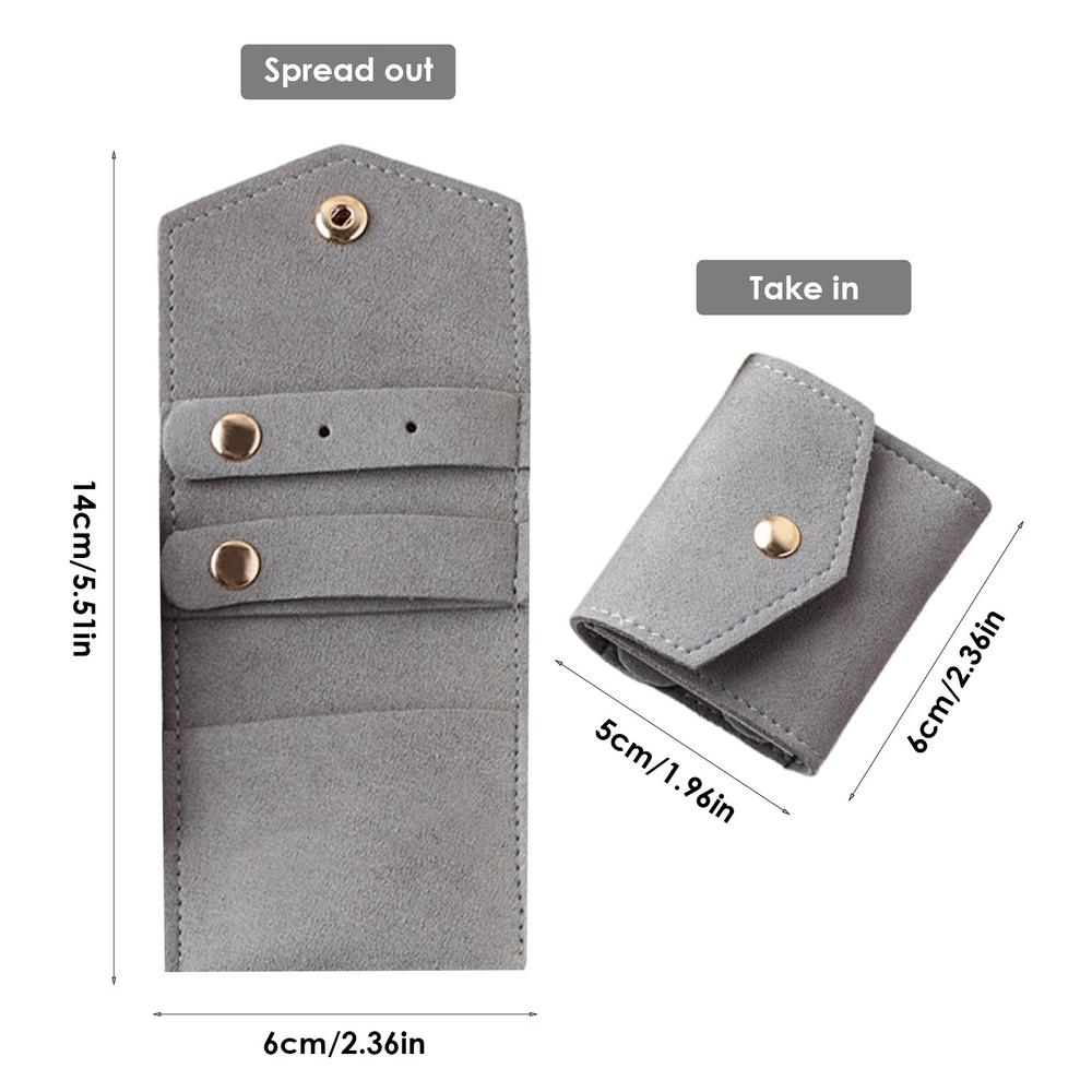 

Travel Portable Jewelry Organizer Roll Foldable Jewelry Case For Bracelet Ring Necklaces Earring Jewelry Storage Bag Travel Bags сірий