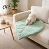 Non Slip Pet Mat for Furniture Leaf Shaped Mat, Soft Reversible Cat Sleeping Pad, Washable Indoor Padded Dog Bed Sofa Floor Crate Use Natural