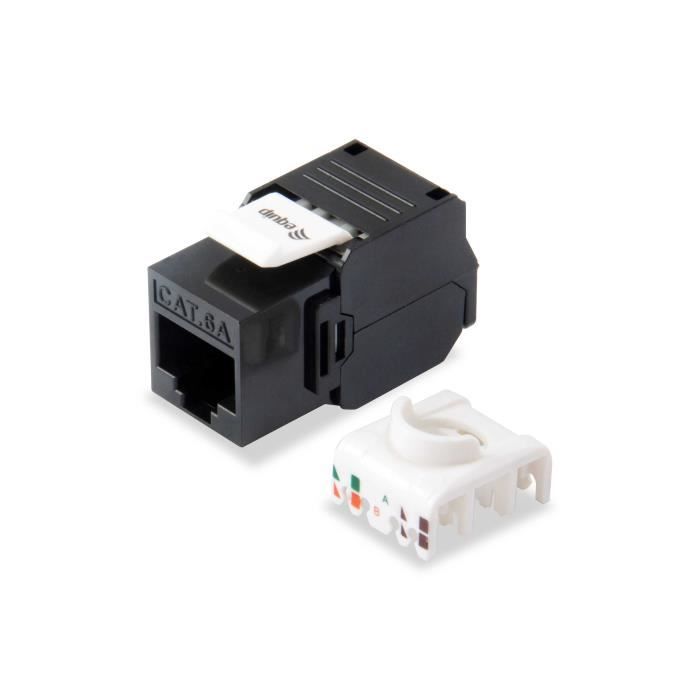Adaptateur RJ-45 LSA - EQUIP - 769226 - Connecteur plaqué or - Cordon de raccordement - Noir