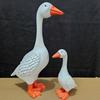 Goose Statue 6"/12" Realistic White Goose Sculpture Resin Decorative Figurine for Outdoor Porch Garden Lawn Yard Home Desk Decor