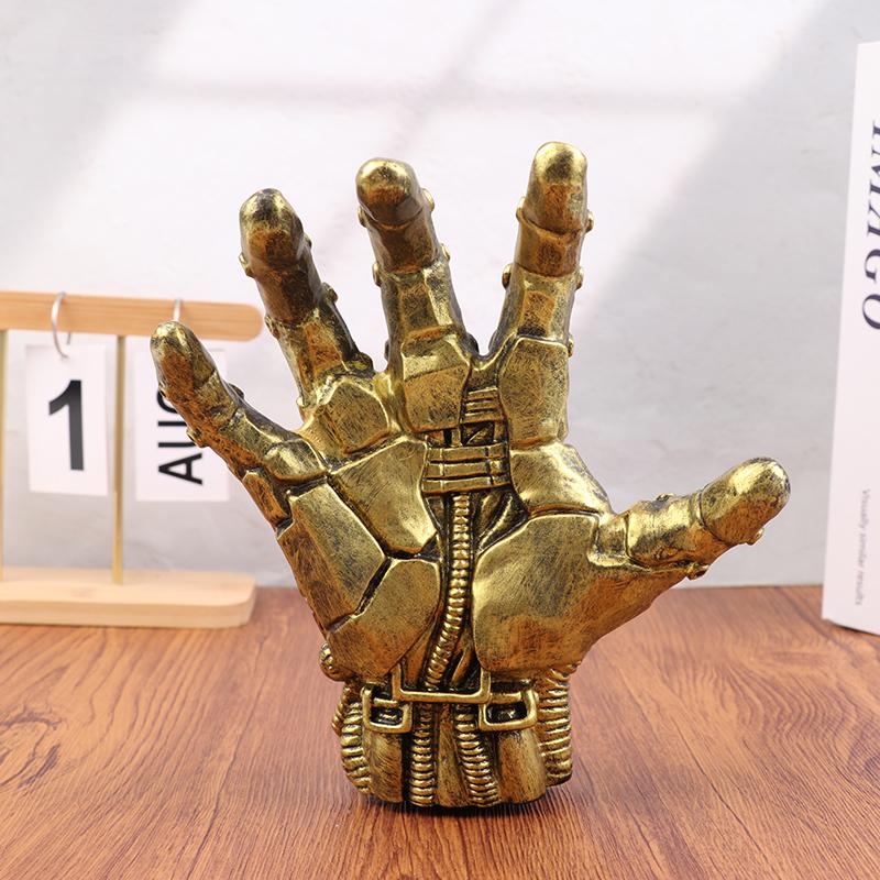 

Креативный панк держатель для геймпада Роботизированная рука Орнамент Крутая имитация механической руки Статуэтка Декор Настольный держатель Украшение золотой