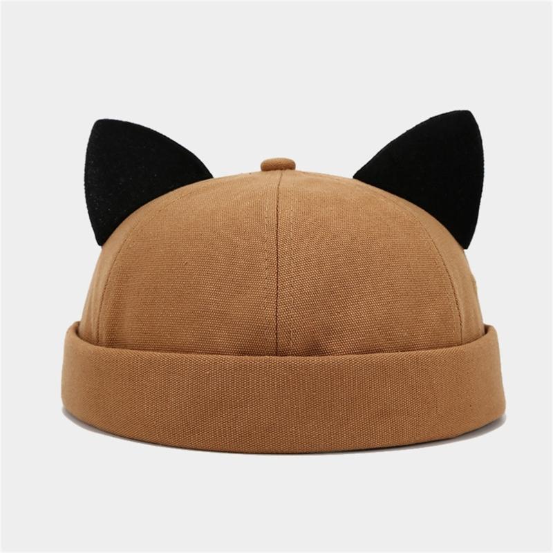 Coole schirmlose Mütze Stand Skullcap Mütze 3D Kätzchenohr für Street Shooting