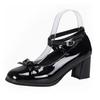 Girls bow Mary Jane shoes women's spring and summer cross word with thick heel high heel ballet shoes