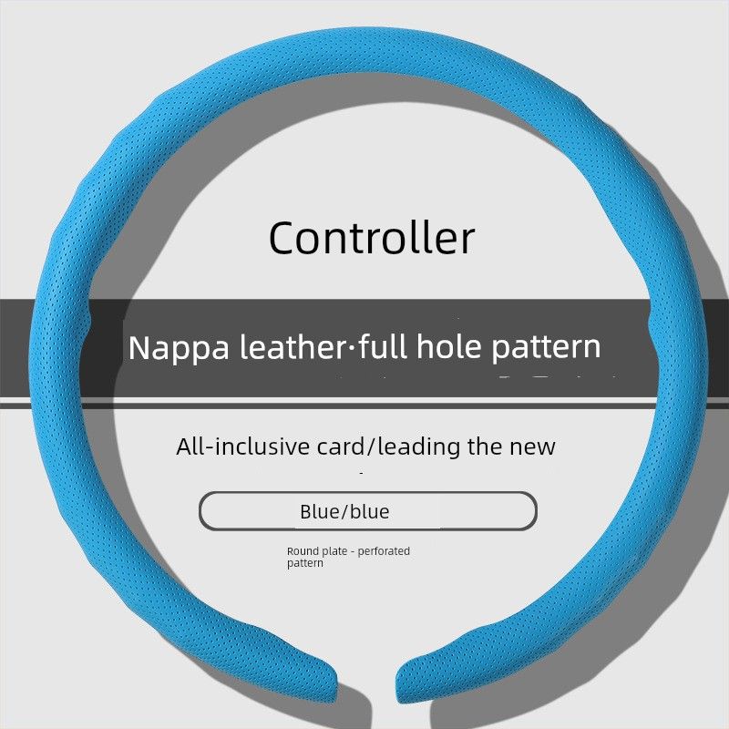 Car Steering Wheel Cover, High-End Nappa Leather, New Model, Anti-Slip, Breathable, Ultra-Thin, Universal for All Seasons
