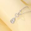 Vintage Gourd Pendant Necklace Interlocking Zircon Imitation Chalcedony Choker Light Luxury Minimalist Advanced Women Jewelry