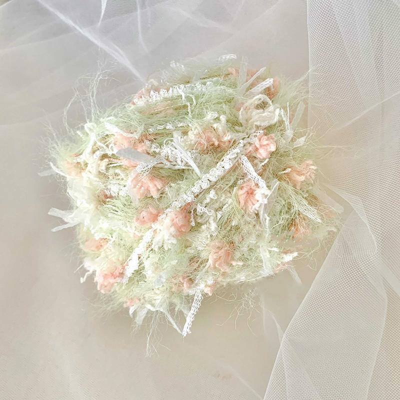 50g Pletení Tkaní Faux Mink Vynikající Směsová Příze Tkaná Šála Řemeslné Materiály Ručně Pletený Háčkovaný Květinový Design Roztomilý Vícebarevný