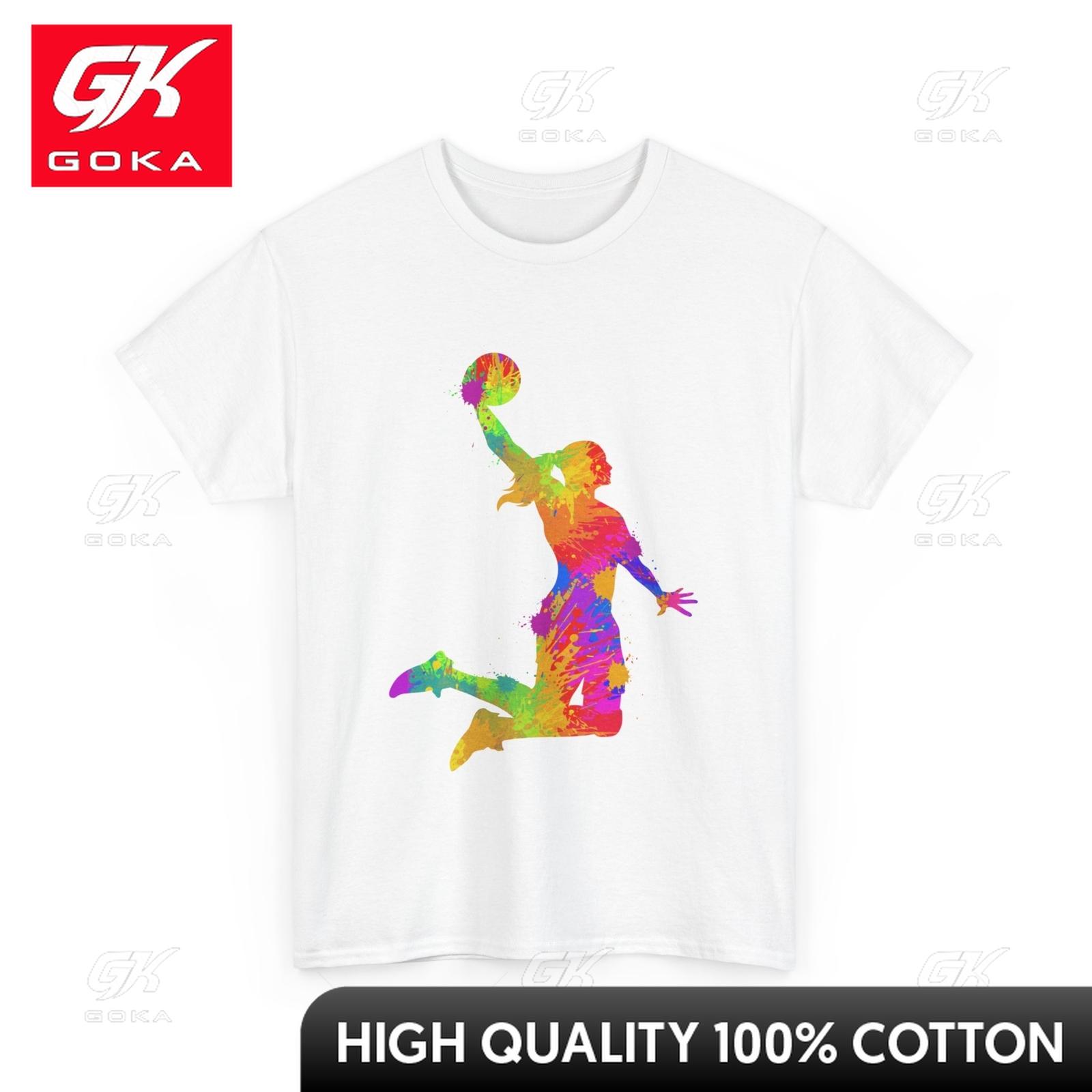 Basketball Player Tshirt Relaxed Fit Top Soft Cotton Round Neck Charming Minimalist Style Printed M