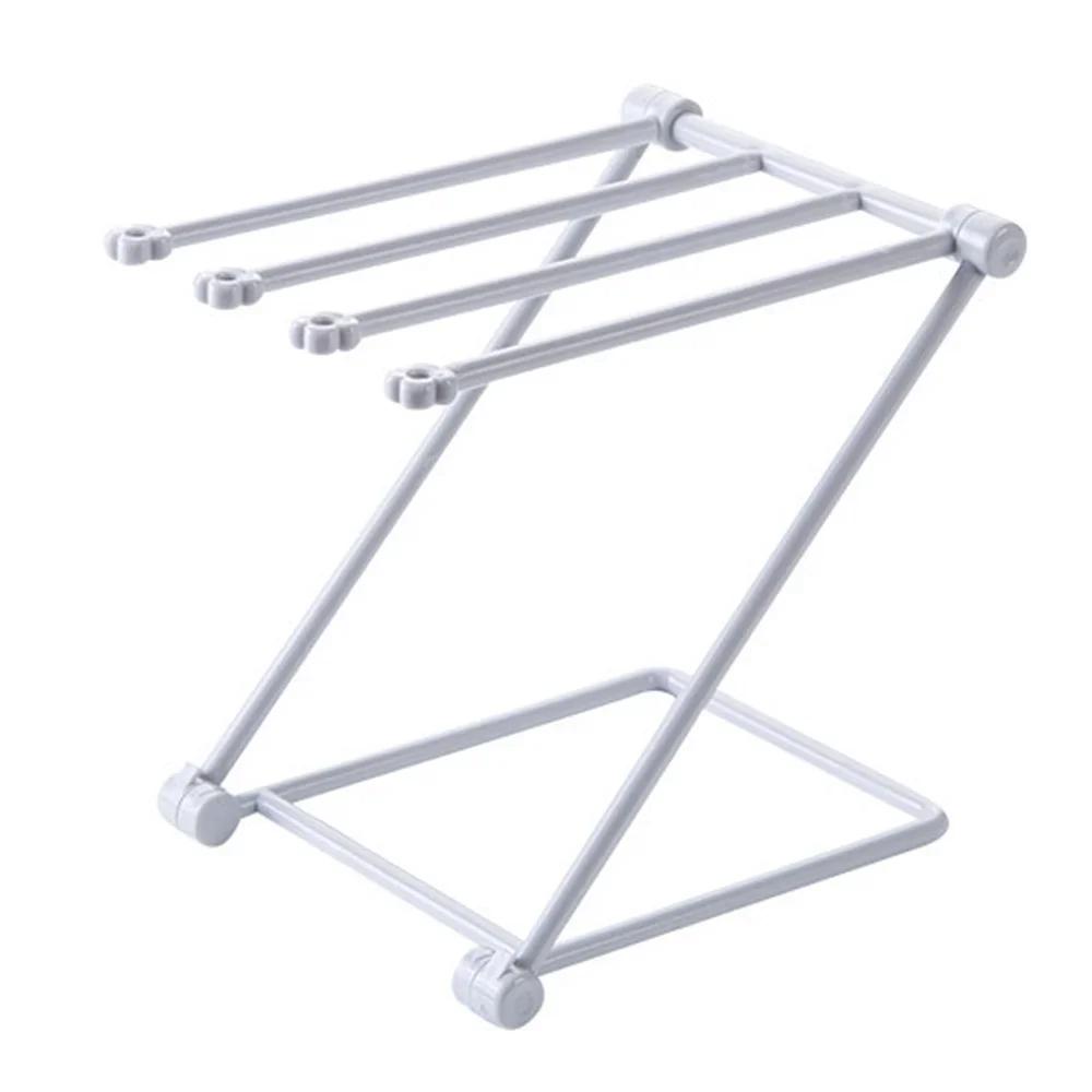 Foldable Kitchen Towel Rack Plastic Storage Rag Rack Vertical Desktop Dish Cloth Drain Shelf Multi-Function Kitchen Supplies