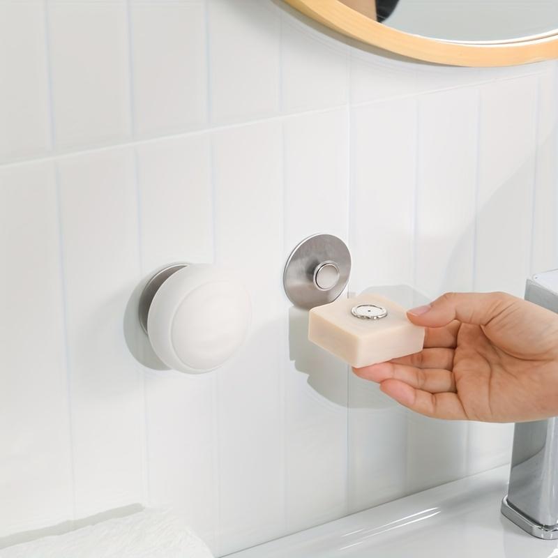 Stainless Steel Magnetic Soap Holder Container, No Drilling Wall Mounted Soap Holder, Kitchen Bathroom Wall Soap Storage
