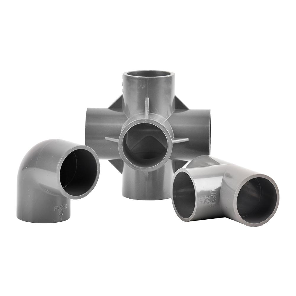 Vnitřní průměr 20 25 32mm PVC potrubní spojka přímá koleno T kus vodovodní potrubní adaptér domácí kutilská trubka 3 4 5 6 cest