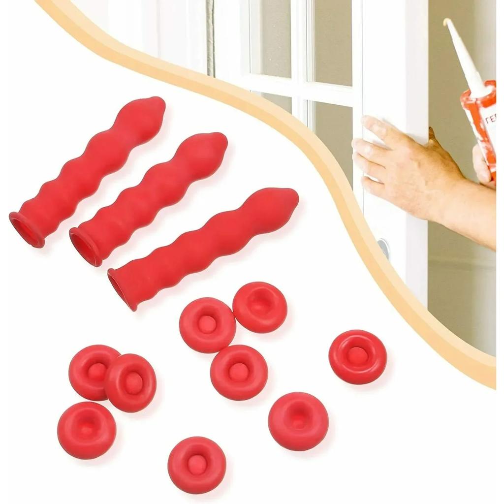 20pcs Caulk Cap Glass Glue Tip Sealing Cap Barrel Glue Mouth Protective Cover Caulking Gun Nozzles Cap Red Caulk Saving Cap