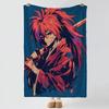 Anime RRurouni KKenshin Throw Soft Warm Flannel Blanket Multiuse Throw for Bed Sofa Office Air Conditioning Nap Blanket