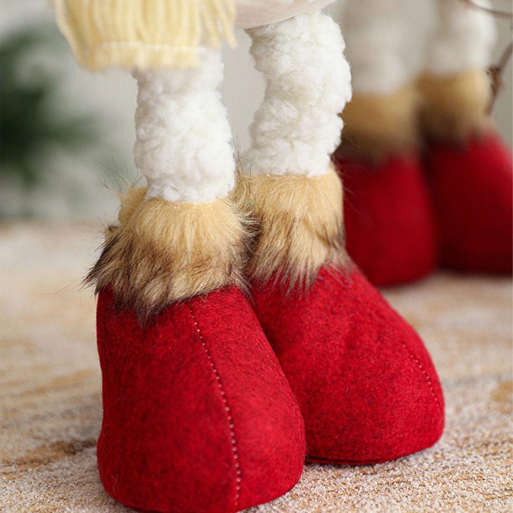 Cartoon Long Legs Snowman Ornaments Cute Plush Snowman Doll Toy Home Xmas Decoration