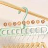 10pcs 9-hole Wardrobe Storage Rack Multifunctional Foldable Clothes Drying Rack Storage Clothes Rack Space-saving Clothes Hanger