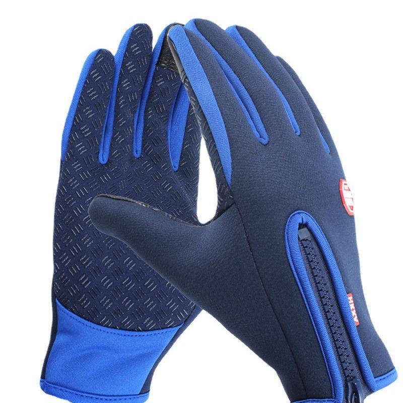 Windproof Waterproof Touchscreen Cycling Gloves for Men & Women - Full Finger Winter Warm Fleece Outdoor Sports
