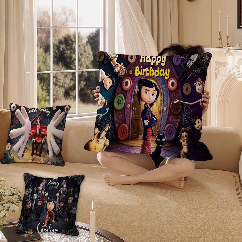 Coraline & The Secret Door Maple Design Cushion Cover Happy Autumn Harvest decor Holiday Decorati Pillow Cover