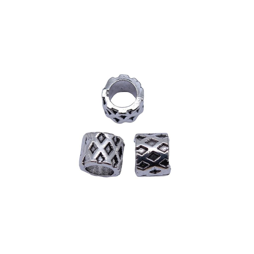 Vintage Floral Pattern Cylinder Beads Antique Style Large Hole Spacers For DIY