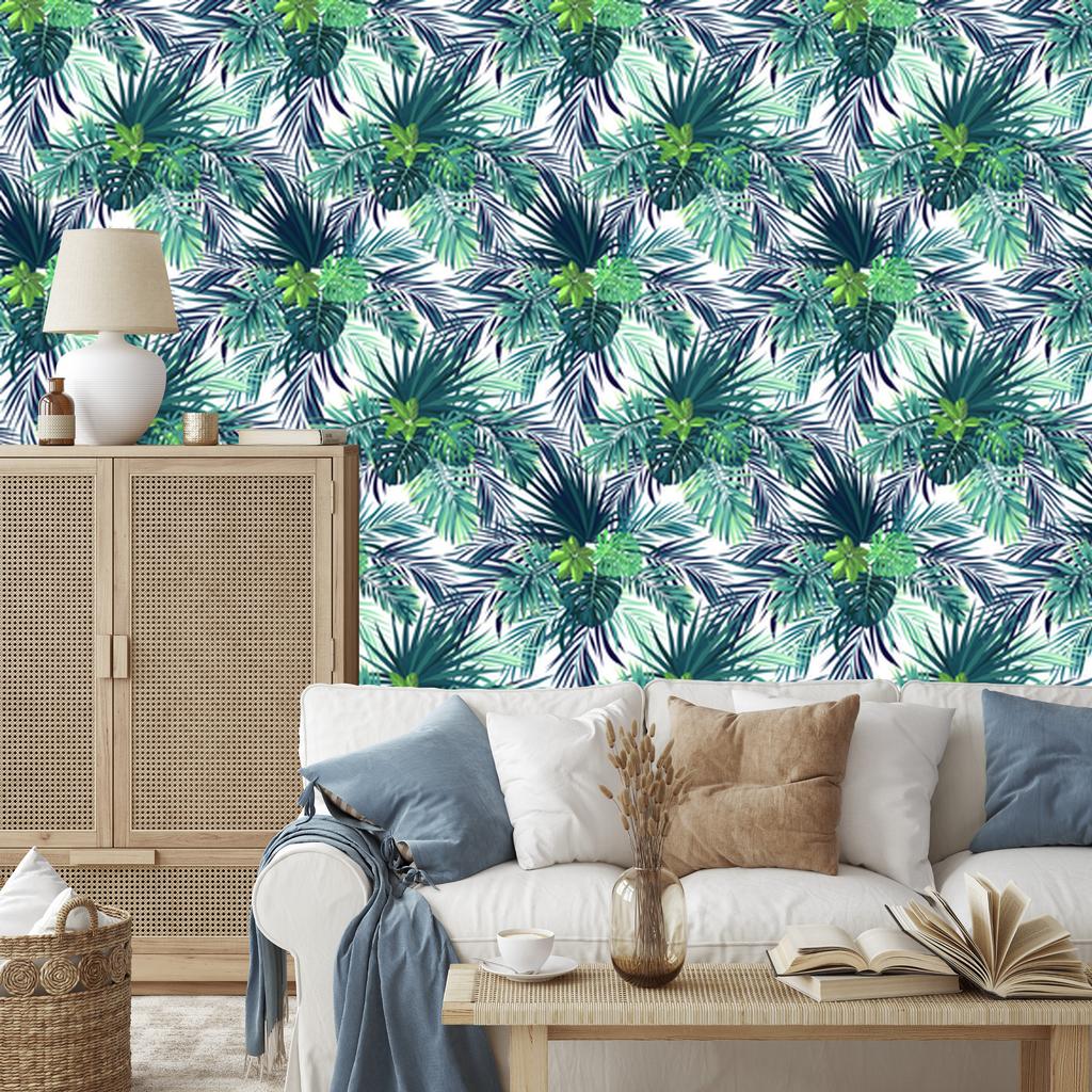 Dark Exotic Leaves Wallpaper for Living Room and Bedroom 50x1000