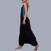 Women Loose Solid Tank Jumpsuit Long Suspender Overalls Bib Pants Pocket Sleeveless Wide Leg Pants S-5XL