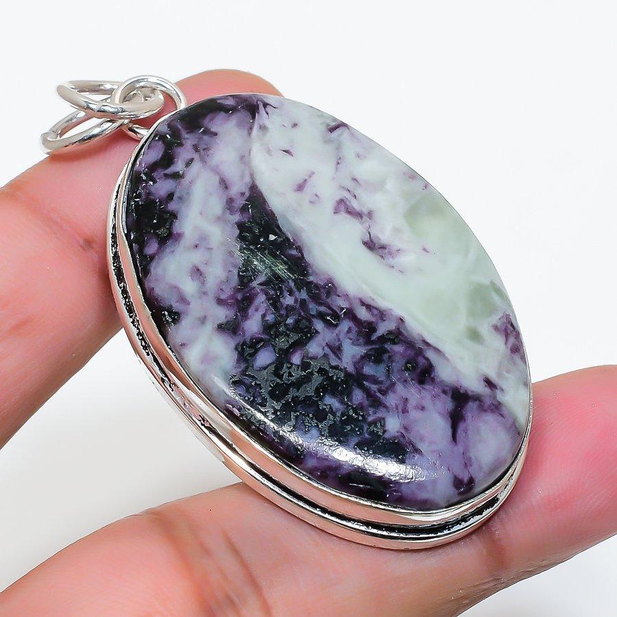 Natural Kammererite Gemstone 925 Sterling Silver Jewelry Pendant 2.36" AP-15959