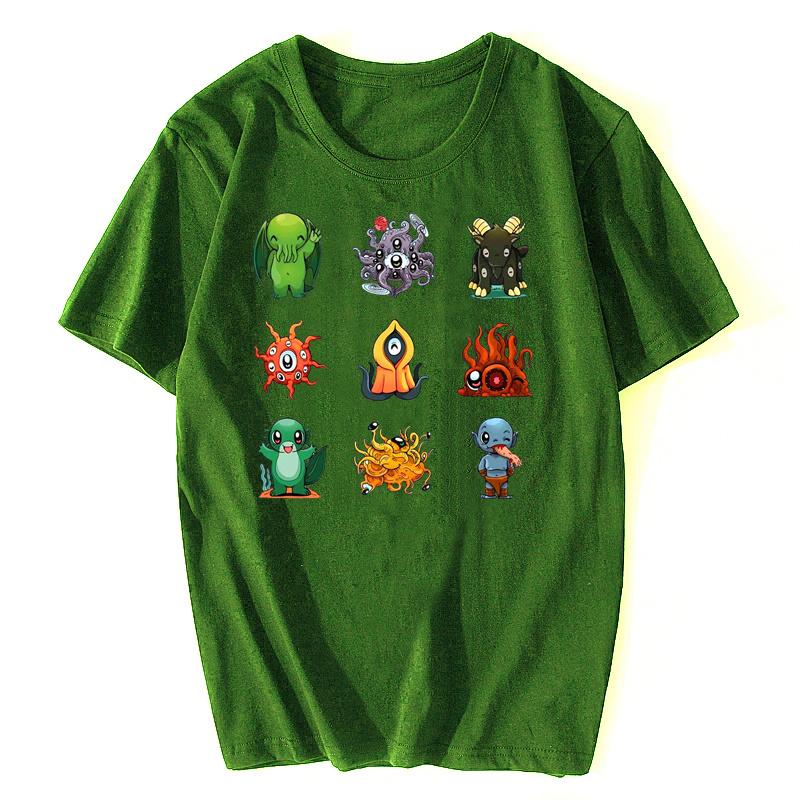 Men's T Shirt Lil Lovecraft Monsters Shoggoth Deep One Ghoul Abhoth Hastur Azathoth Cthulhu Artwork Print Tees Harajuku Tshirt