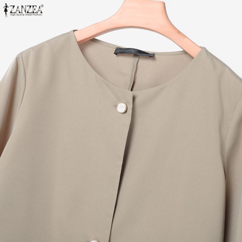 ZANZEA Damen Langarmbluse und lockere Hose Lässige zweiteilige Anzugsets