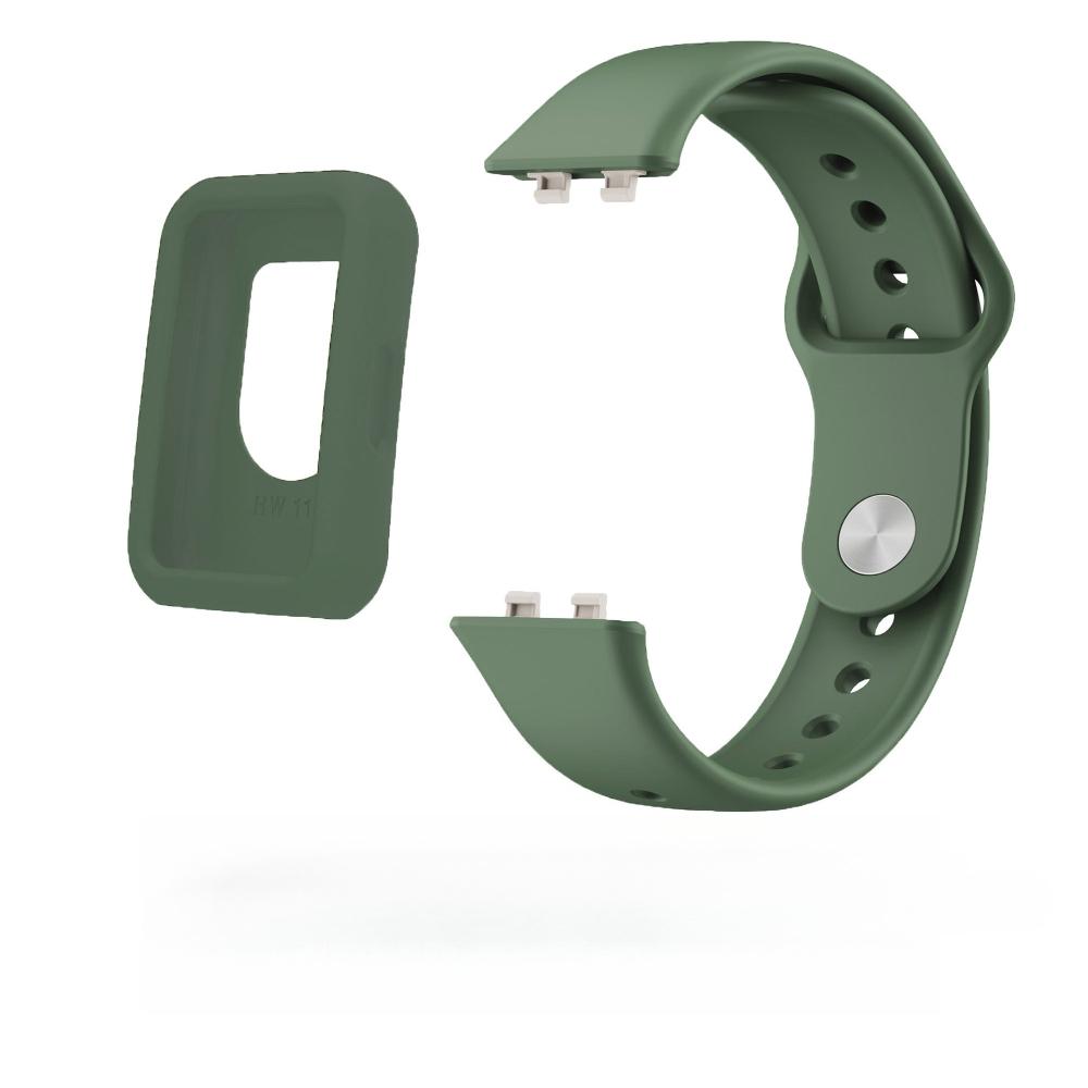 

Силиконовый ремешок+Чехол для Huawei band 11 For huawei band 11 зелёный