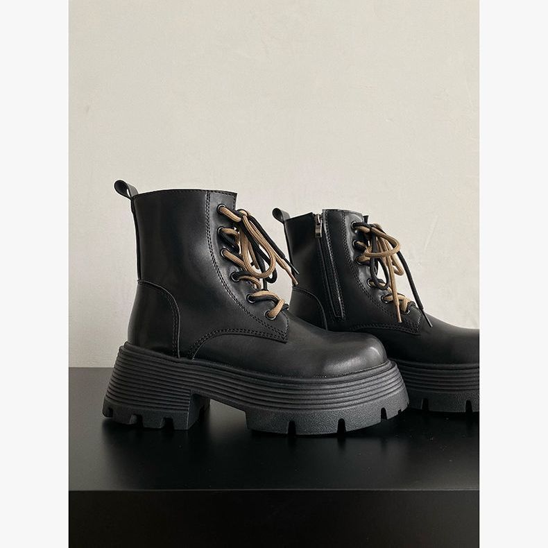 Plattform Martin-støvler dame tide ins superkule 2025 nye vår og høst sommer mote britisk stil muffin høydeøkende korte støvler tide