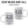 1pc 11oz White Ceramic Mug, Double-sided Printed Fun Style, Durable Cup for Morning Coffee, Smooth Surface, Dishwasher Safe
