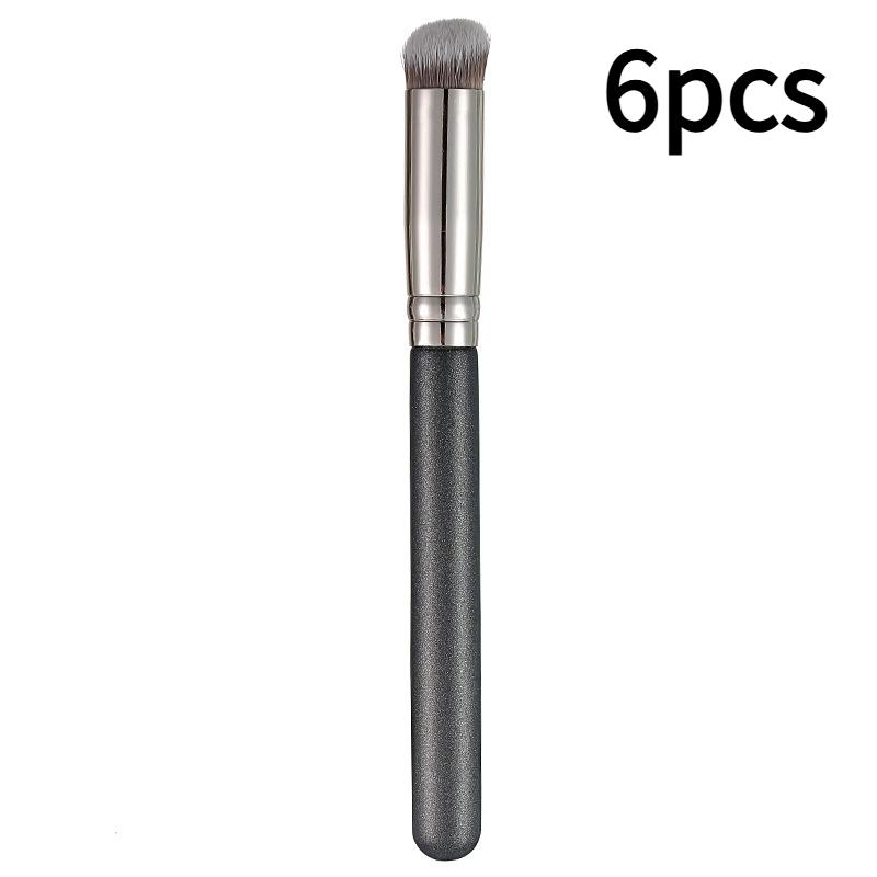6pcs Professional Makeup Brush withTip Synthetic Nylon Bristle Handle-Heavy-Duty Foundation,Powder,Blush,Foundation Makeup Brush