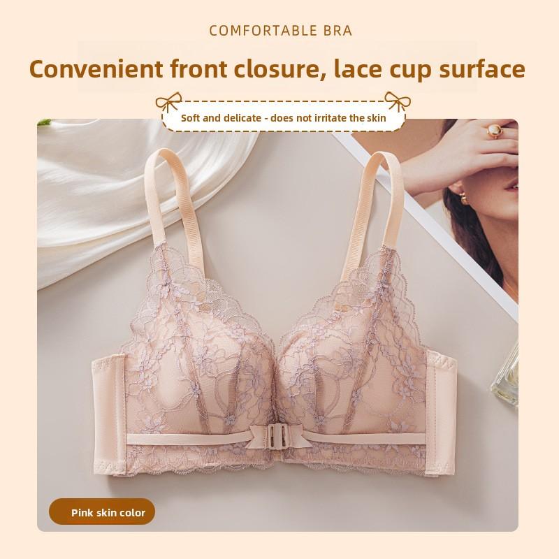 Female Summer Sexy Small Bosom Gathers To Show Big Lace Beauty Back Without Trace Before Button Underwear