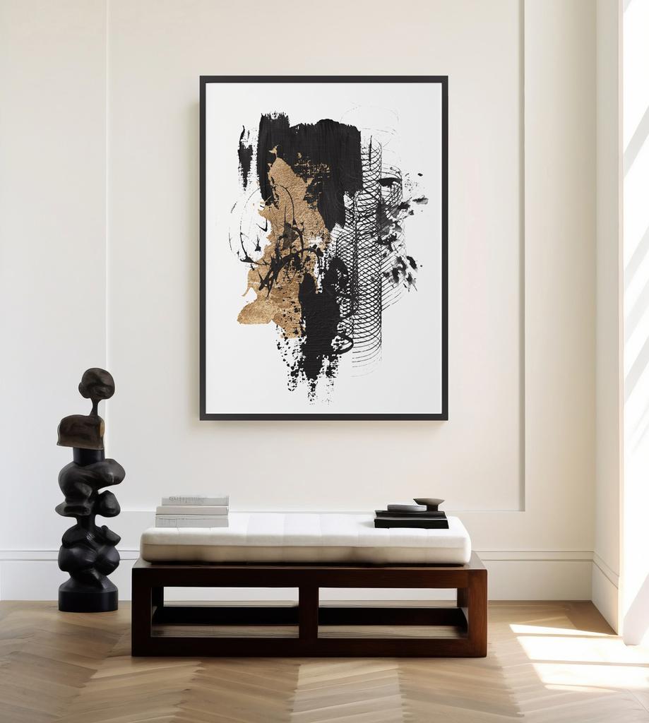 Poster Abstraction Gold Black