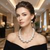3 pcs/set Exaggerated Jewelry Set Gradient Size Drop Earrings Necklace Earrings Set  Women