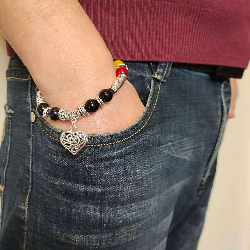 7 Chakra- Heart Bracelet Balance Stone Beaded Bracelet Yoga Charm Bracelet