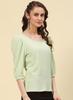 MONTE CARLO Women Regular Fit Green Top
